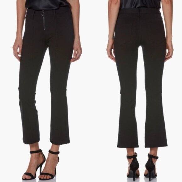 PAIGE Pants - Paige Colette High Waist Zip Front Crop Flare Ponte Pants Black Size 29